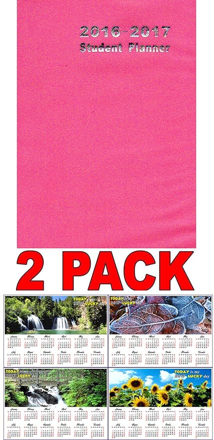 2016 - 2017 Student planificador semanal Calendario (Rosa ...