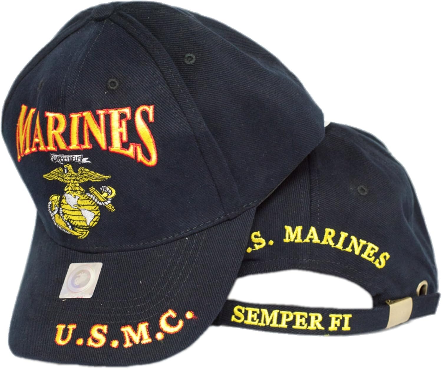 MWS Marines Marine Corps EGA U.S.M.C. Red Yellow Letters Cap Embroidered Hat 407B at Amazon