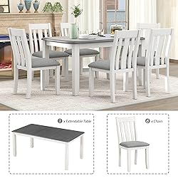 XD Designs Rustic 7-Piece Kitchen Dining Table