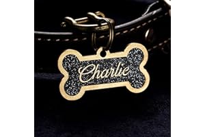 Personalized Brass Dog ID Tag, Custom Resin Bone Dog Tag, Handmade Dog Collar Tag Gift Animal Lovers, Valentine's Day Birthda