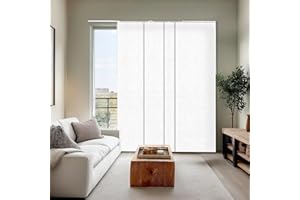 CHICOLOGY Panel Track Blinds for Sliding Glass Doors, Adjustable Vertical Blinds & Room Divider, Chalk White, 46"–86" W x Up to 96" H