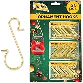Leafeon 120 Pack Christmas Ornament Hooks &ndash; Great Xmas Ornament Hangers for Christmas Tree Decoration (Gold)