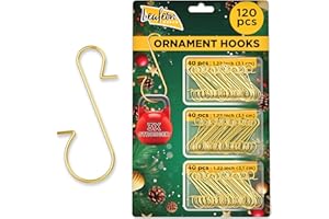 Leafeon 120 Pack Christmas Ornament Hooks – Great Xmas Ornament Hangers for Christmas Tree Decoration (Gold)