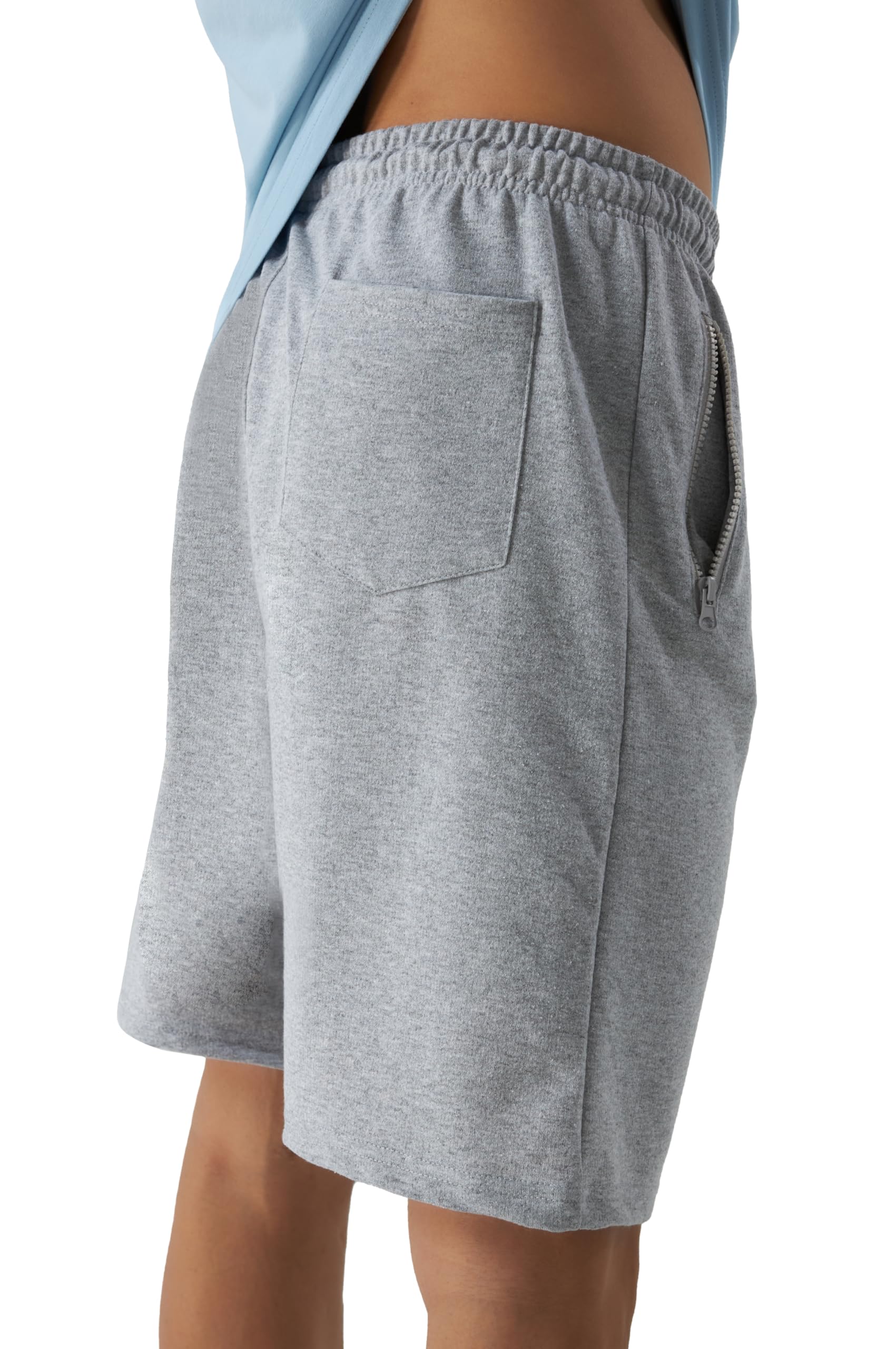 Smith & Solo Sporthose Herren Kurz - Kurze Hosen Herren, Laufshorts Männer Sommer Baumwolle Jogginghose Fitnesshose Sport Sportshorts Bermuda Shorts Hose Trainingshose Tennis (XL, Grau) 5