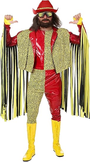 Amazon Com Randy Savage Macho Man Costume Adult Wwe Costume Officially Licensed Randy Savage Costume Clothing