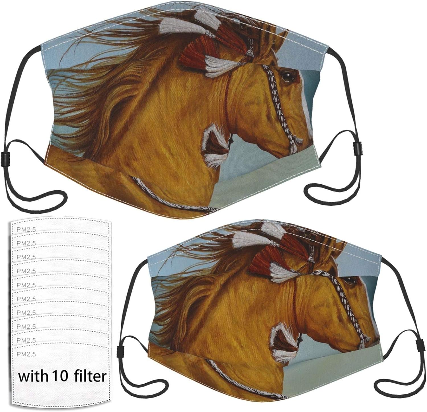 2 Pcs/Set Horse Face Mask Adjustable DustPoof for Adults Teens C.74 at Amazon Men’s Clothing store