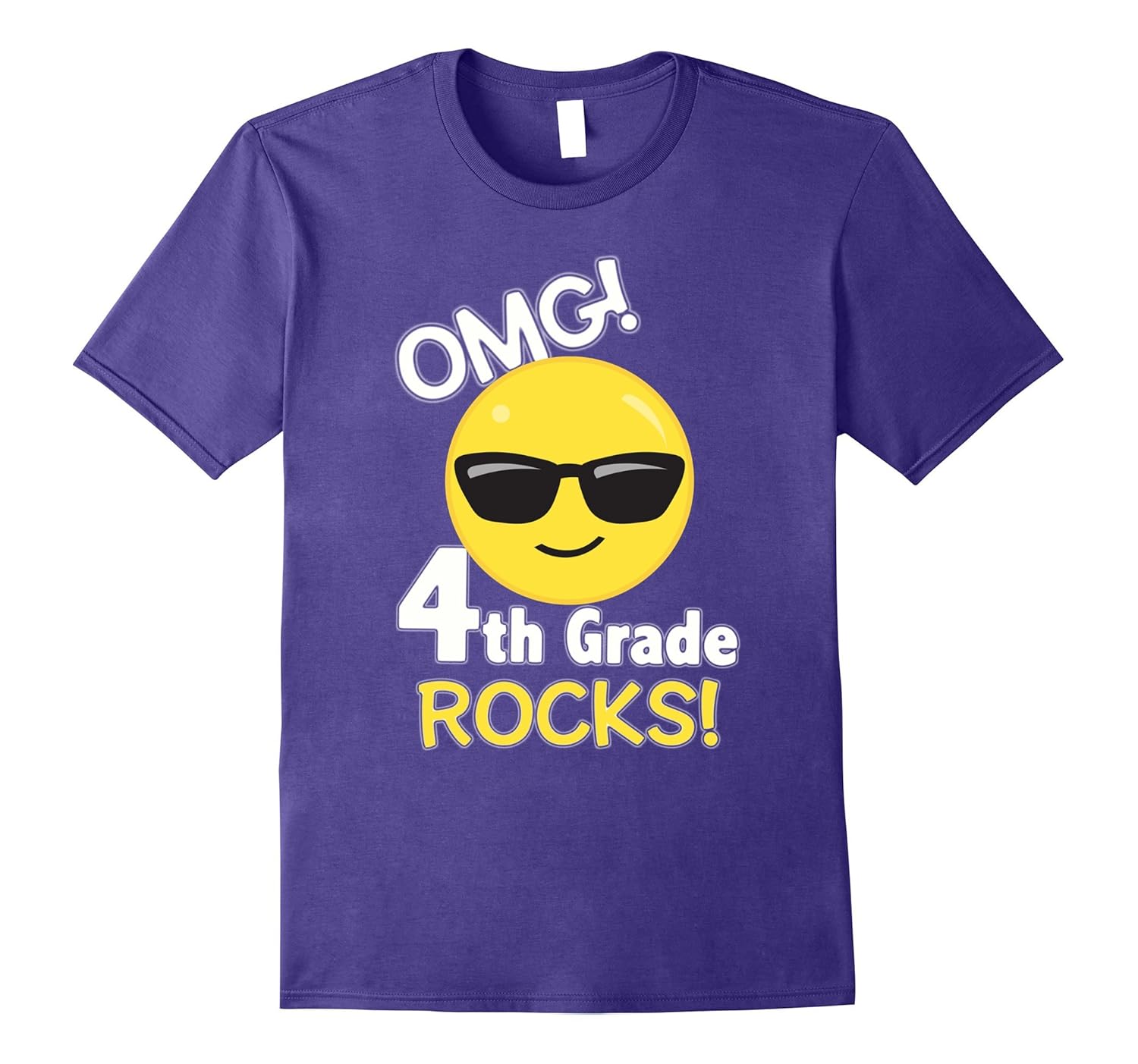 Fourth Grade Rocks Emoji T-Shirt 4th Grade Sunglasses Emoji-ANZ