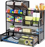 Marbrasse Mesh Desk Organiser Multifunctional Pen Holder Black