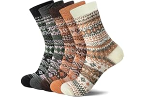 Senker Fashion Wool Socks for Women, Stocking Stuffers Christmas Gifts for Women Mom Her Boot Warm Crew Sock for Winter