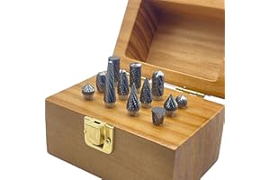 Tungsten Carbide Burr Set - 1/4" Shank 12PCS, 12 Head Types K20 Industrial Metalworking for Steel, Wood, Weld - Deburring, Finishing, Carving (Workshop/Adult Use) by LU&MN