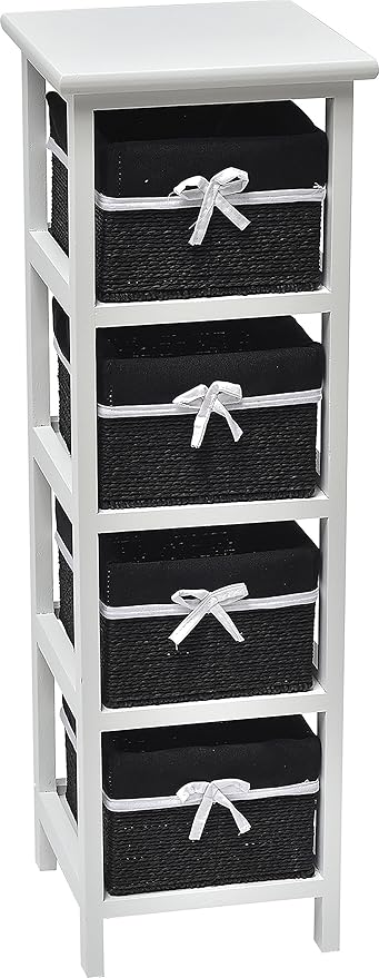 Mueble Blanco Con Cajones De Mimbre