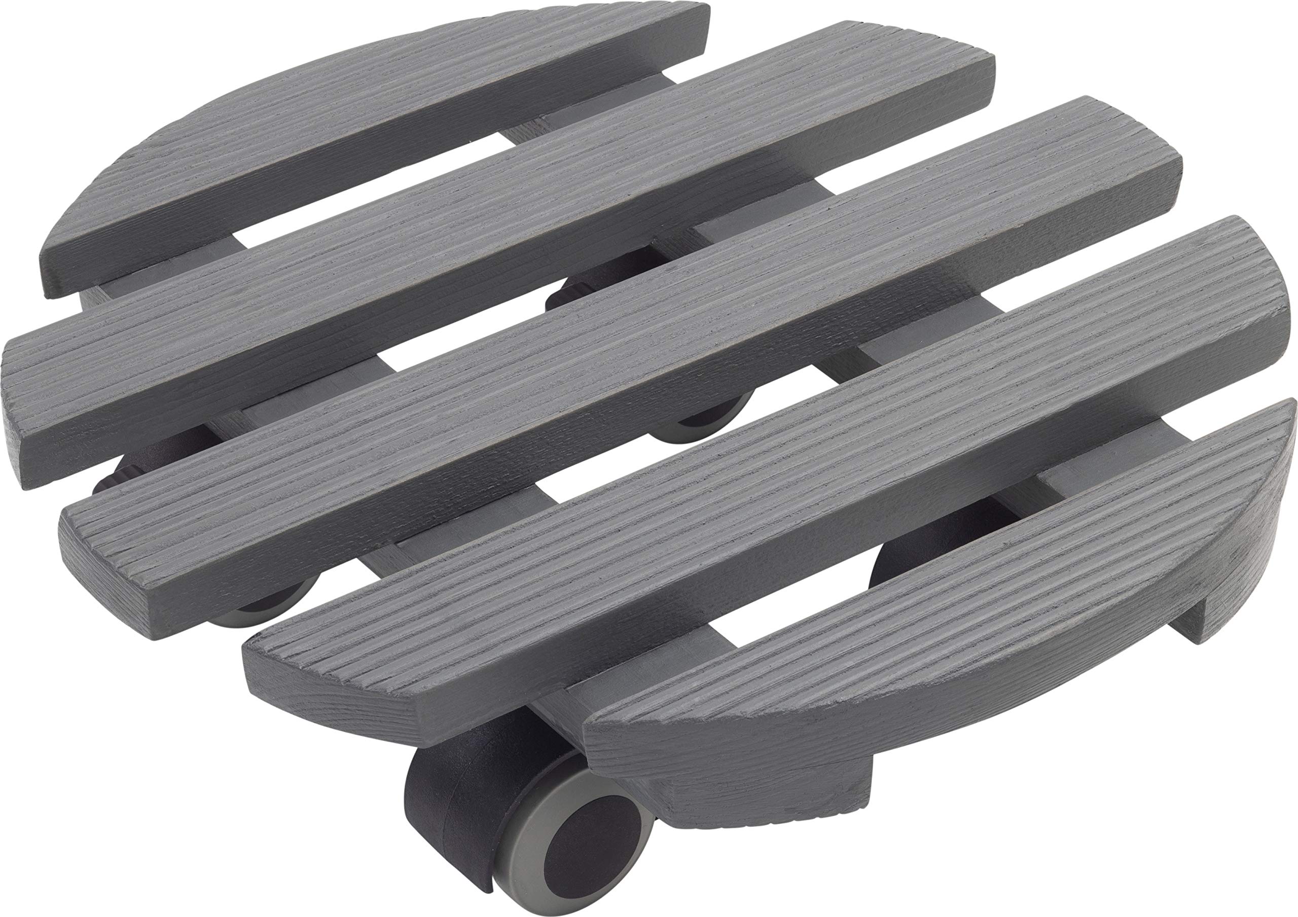 Metafranc 825200 Plant Roller Load Pine Plate Grey TPE Wheels with 2 Locks/Indoor Roller/Flower Roller/Transport Aid for Plants