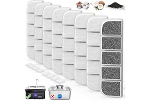 SIBAYS 8 Pack Dog Water Fountain Filters Replacement for SIBAYS 355oz/2.8Gal/10.5L Large Dog Water Fountain(FS70), Made of Activated Carbon and PP Cotton, Food Grade Water Fountain Filters(Model: L07)