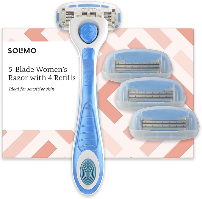 Marca Amazon- Solimo Maquinilla de afeitar de 5 hojas para mujer ...