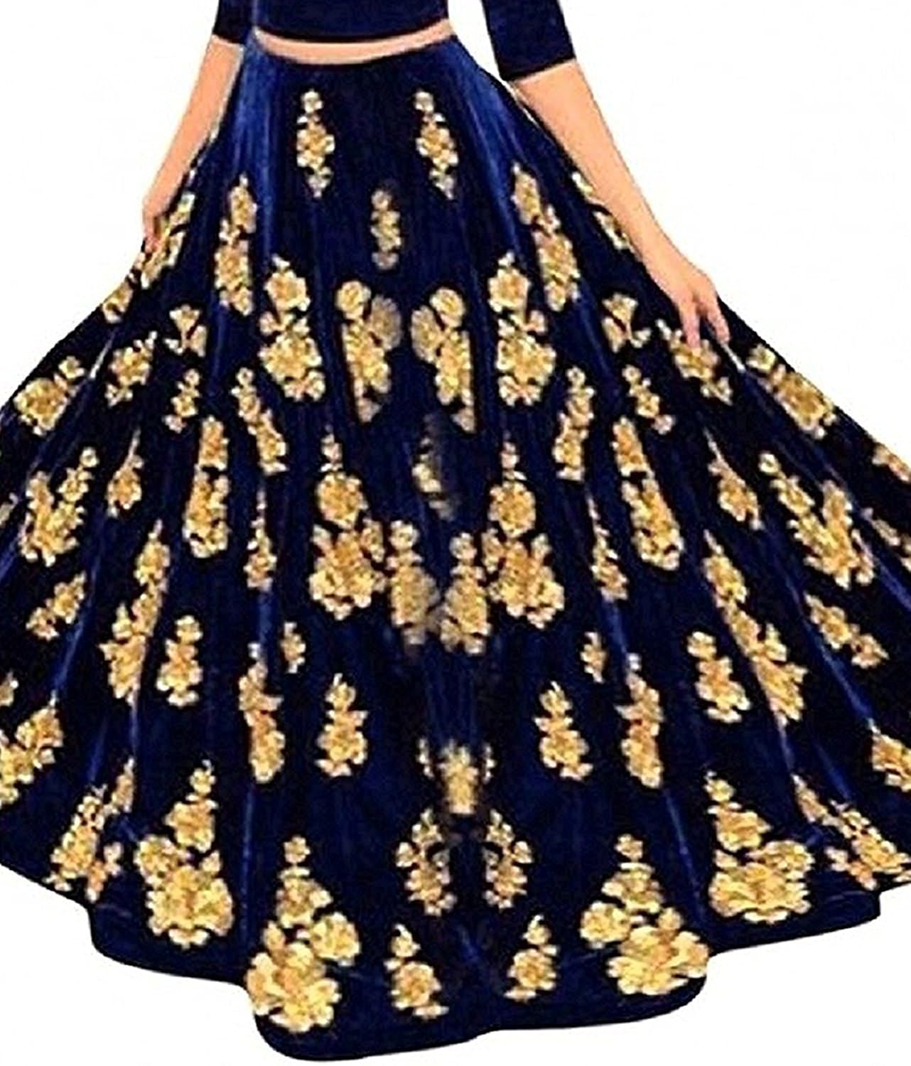 sacred fashion gown women's velvet semi-stitched gown (free size)