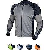 WICKED STOCK Mesh Armored Motorcycle Shirt for Men & Women - CE Level 2 Mesh Protective for Summer - Soft, Stretchy & Lightweight Armored with Removable Padding Gray