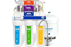Express Water - ROALK5D Reverse Osmosis Alkaline Water Filtration System 10 Stage RO Water Filter with Faucet and Tank Under 