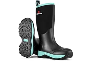 PW WOVENPAK WOVENPAK Rubber Boots for Women, Waterproof Rain Boots Women with Steel Shank, Insulated Hunting Boots, Neoprene Garden Mud Boots All Season for Hunting, Gardening, Farming, Size 6-11