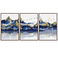 SIGNWIN 3 Piece Framed Canvas Wall Art Abstract Landscape Canvas Prints Home Artwork Decoration for Living Room,Bedroom - 16