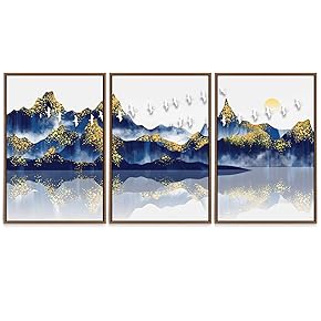 SIGNWIN 3 Piece Framed Canvas Wall Art Abstract...