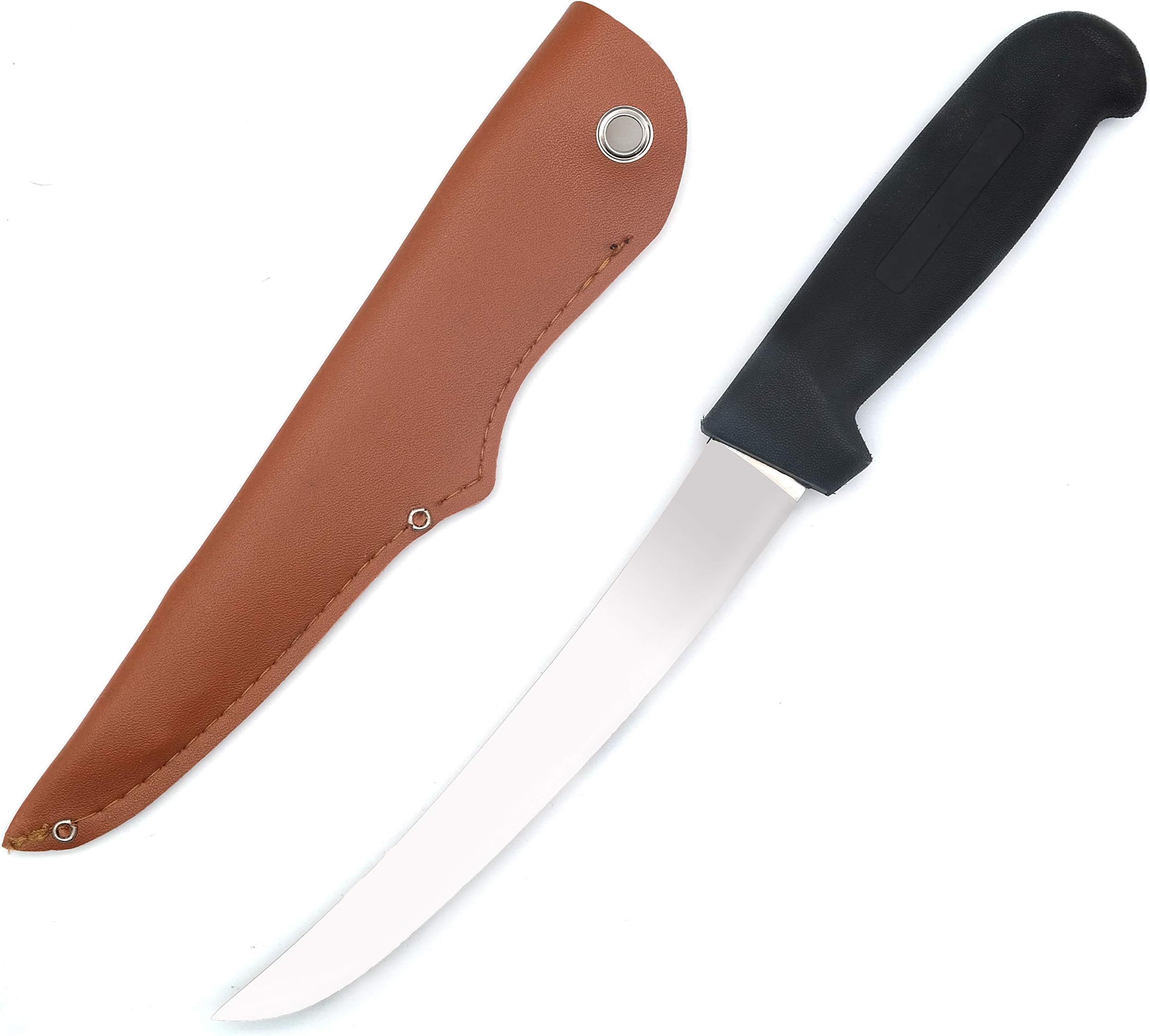 Carimee fillet boning knife bait knives for outdoor fishing or kitchen carving slicing boning - fish dissection - Leather Sheath Included - 7" Blade filet7blc
