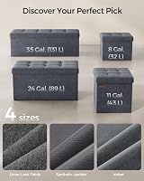 SONGMICS Storage Ottoman Foldable 38x38 cm Foot Rest Slate Grey LSF227G51 view 7