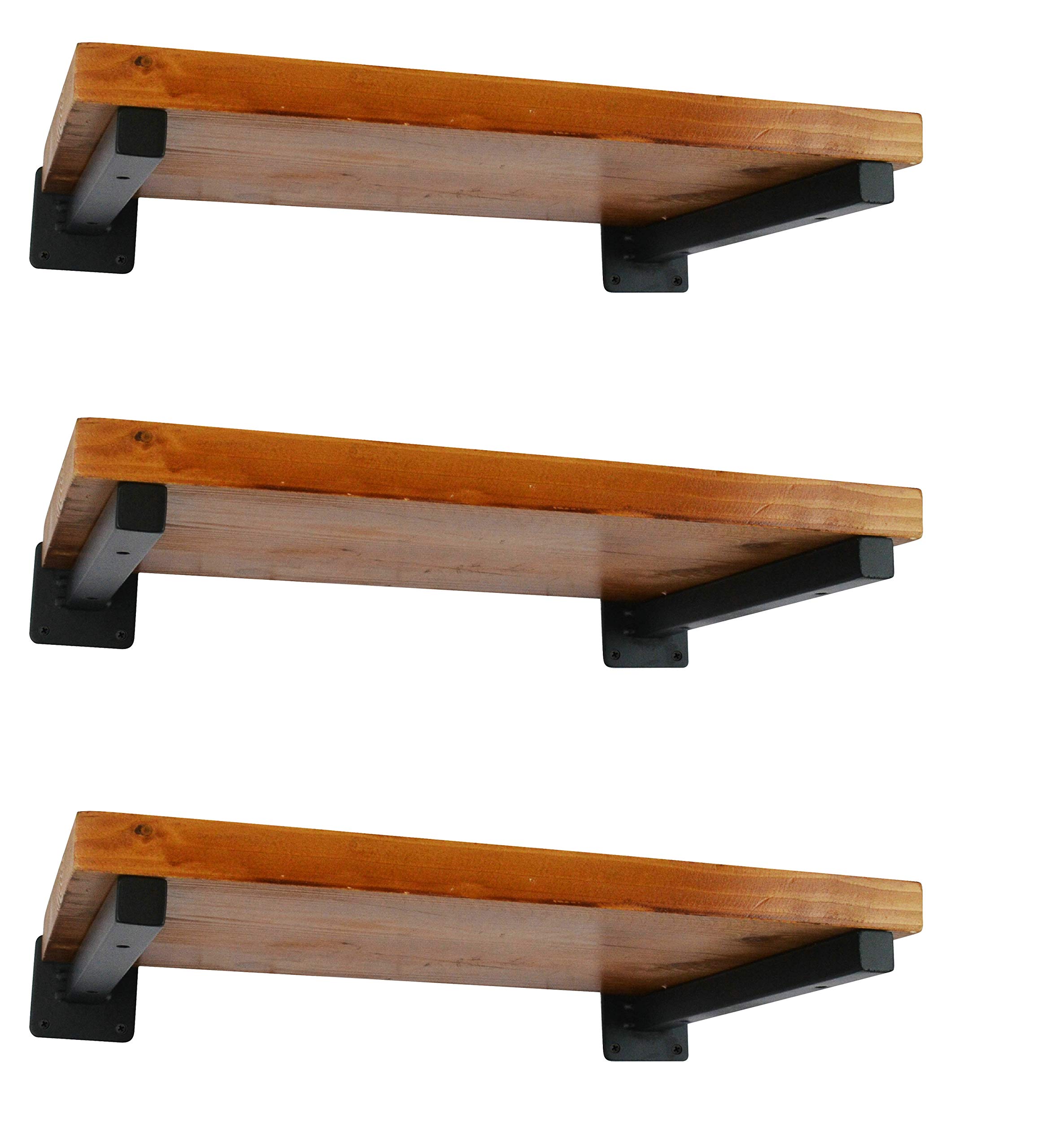 EZYDECOR 6 Pcs Heavy Duty Shelf Brackets 10 Inch Black Brackets for Shelves Wall Mounted Industrial Metal Shelving Supports with Screws (250mm/10 Inch)