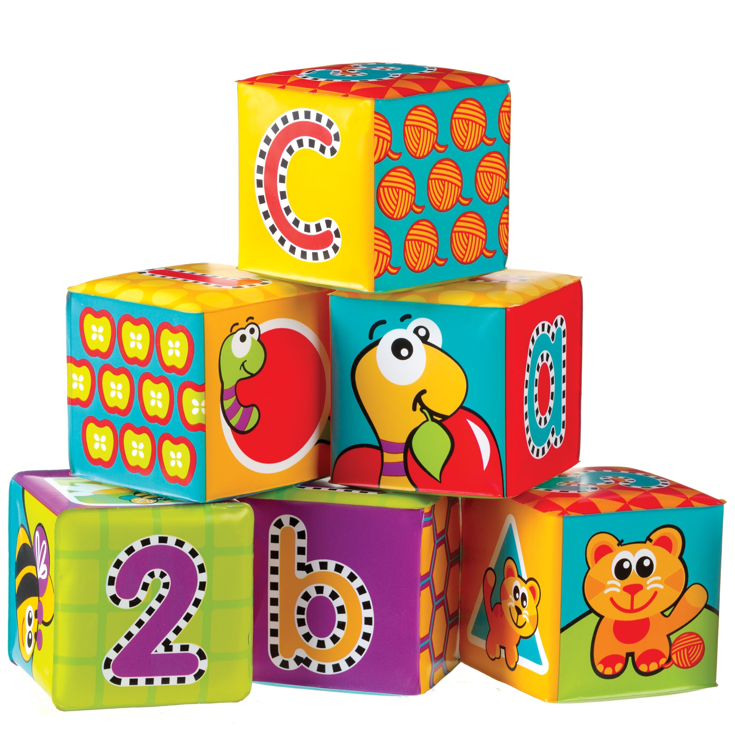 Playgro 0183838 Splash and Learn Bath Blocks - 6 pcs for Baby Infant Toddler Children, Playgro is Encouraging Imagination with STEM/STEM for a Bright Future - Great Start for a World of Learning
