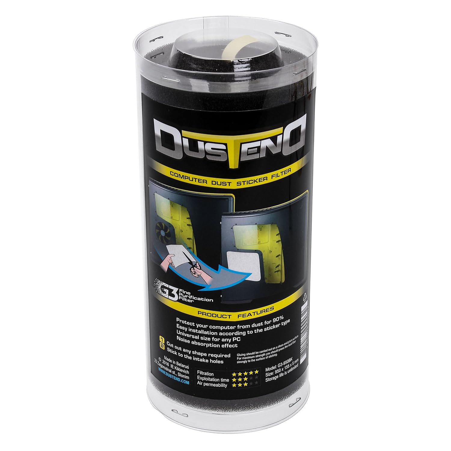 G3 - Premium dust filter material for PC case/fan (Black)