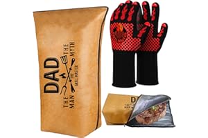 LEWARAN Fathers Day Dad Gifts, Gifts for Dad from Daughter BBQ Blanket with Grill Gloves, Meat Resting Bag for BBQ Smoking, Grilling Gloves Heat Resistant for Outdoor Grill Party on Birthday Christmas