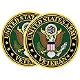 eDesign 2-Pack United States Army Vetran Vinyl Sticker Decal - 4 Inches - Us Army Veteran Stickers for Car Truck Van Window Bumper Laptop Tablet Cup Tumbler Water Bottle and Any Smooth Surface