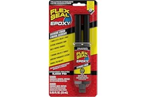 Flex Seal Epoxy, Extreme Liquid, Multi-Purpose, Durable, Permanent, Watertight, Long-Lasting Bond, for Automotive, Marine, Plumbing, Home, & Tool Repairs, Cures Black, 0.85 oz (25 mL) Syringe