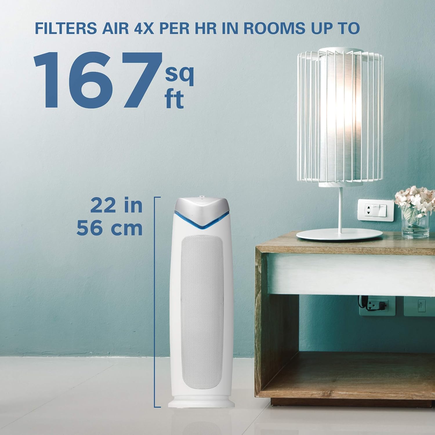 Germ Guardian HEPA Filter Air Purifier with UV Light Sanitizer, Eliminates Germs, Filters Allergies, Pollen, Smoke, Dust, Pet Dander, Mold, Odors, Quiet 22 Inch 4-in-1 Air Purifier for Home AC4825W: Health & Personal Care