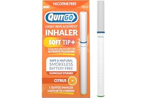 QuitGo Habit Replacement Inhaler with Soft Tip Chewable Mouth Grip, Oral Fixation Support, Clinically Studied Made in USA (Citrus, 1 Pack)