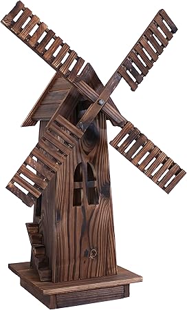 Sunnydaze Decorative Outdoor Wood Windmill Dutch Inspired Outside Wooden Rustic Yard Lawn And Garden Decor Small Class Wind Mill Statue For Backyard And Patio 34 Inch Sunnydaze Decor Amazon Ca Patio