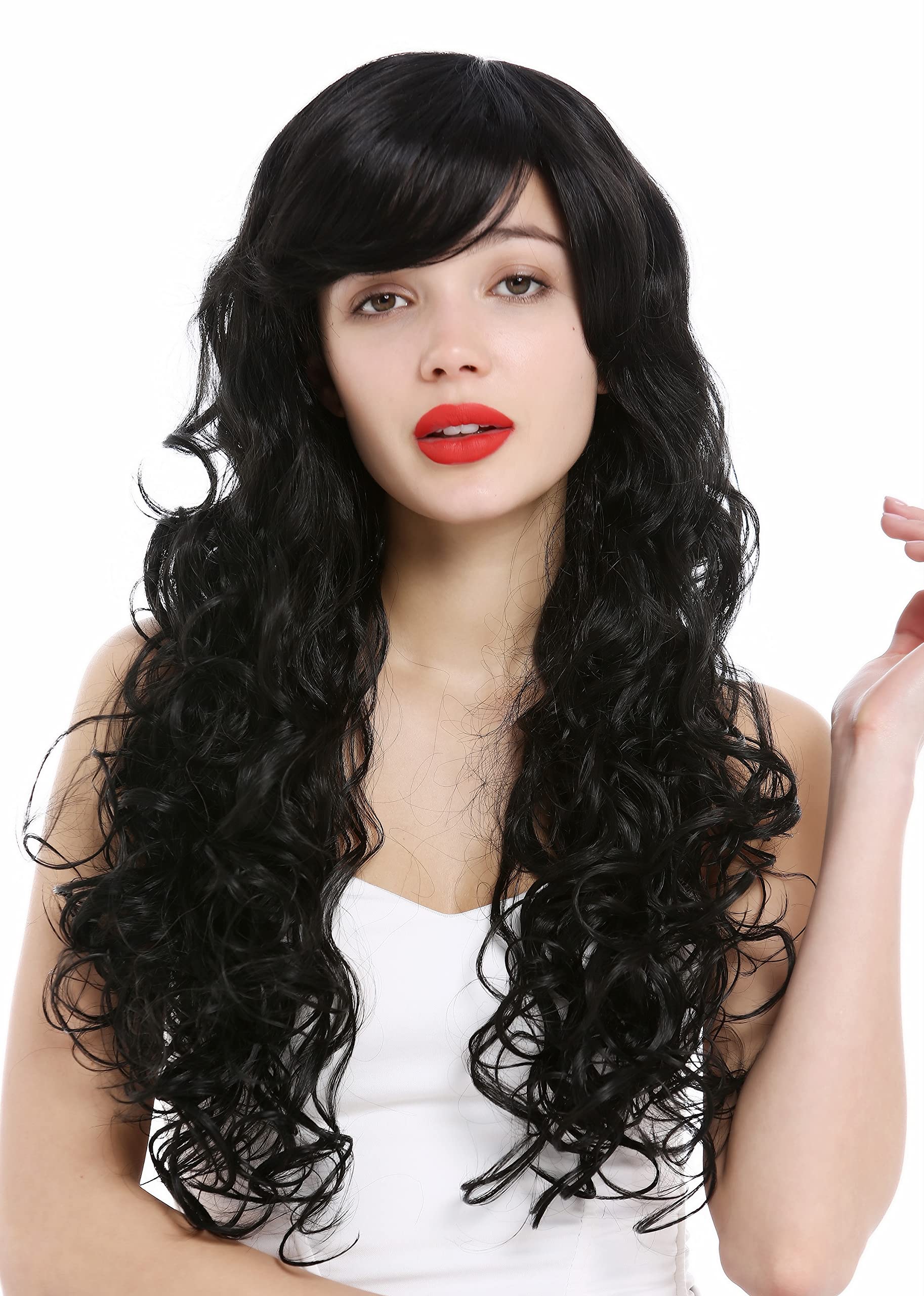 WIG ME UP - VK-36-1B Lady wig very long voluminous curled curls black