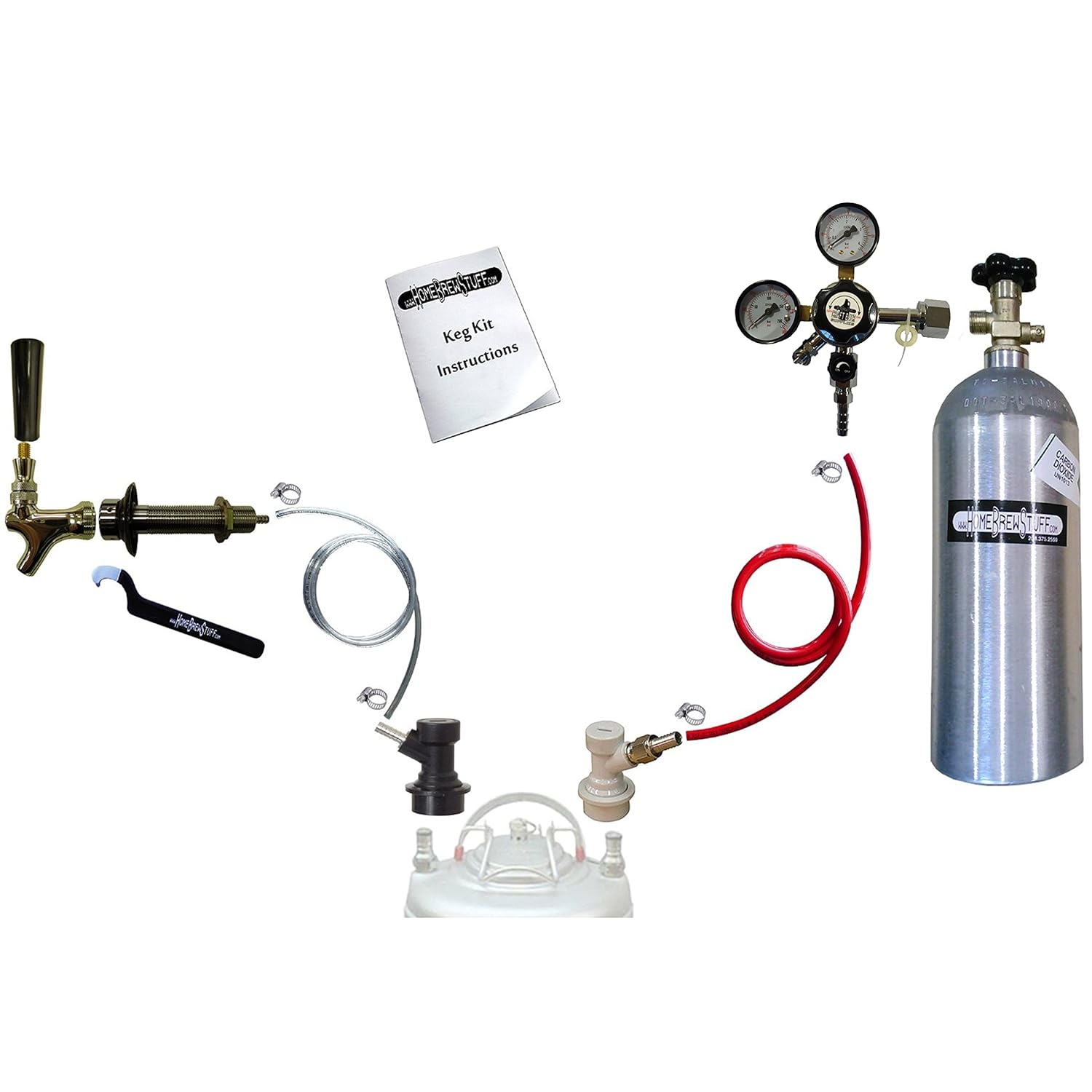 Homebrew Kegerator Conversion Kit with 5 LB Co2 Tank