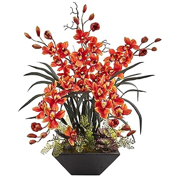 Amazon Com Nearly Natural 1404 Bg Cymbidium Orchid Silk