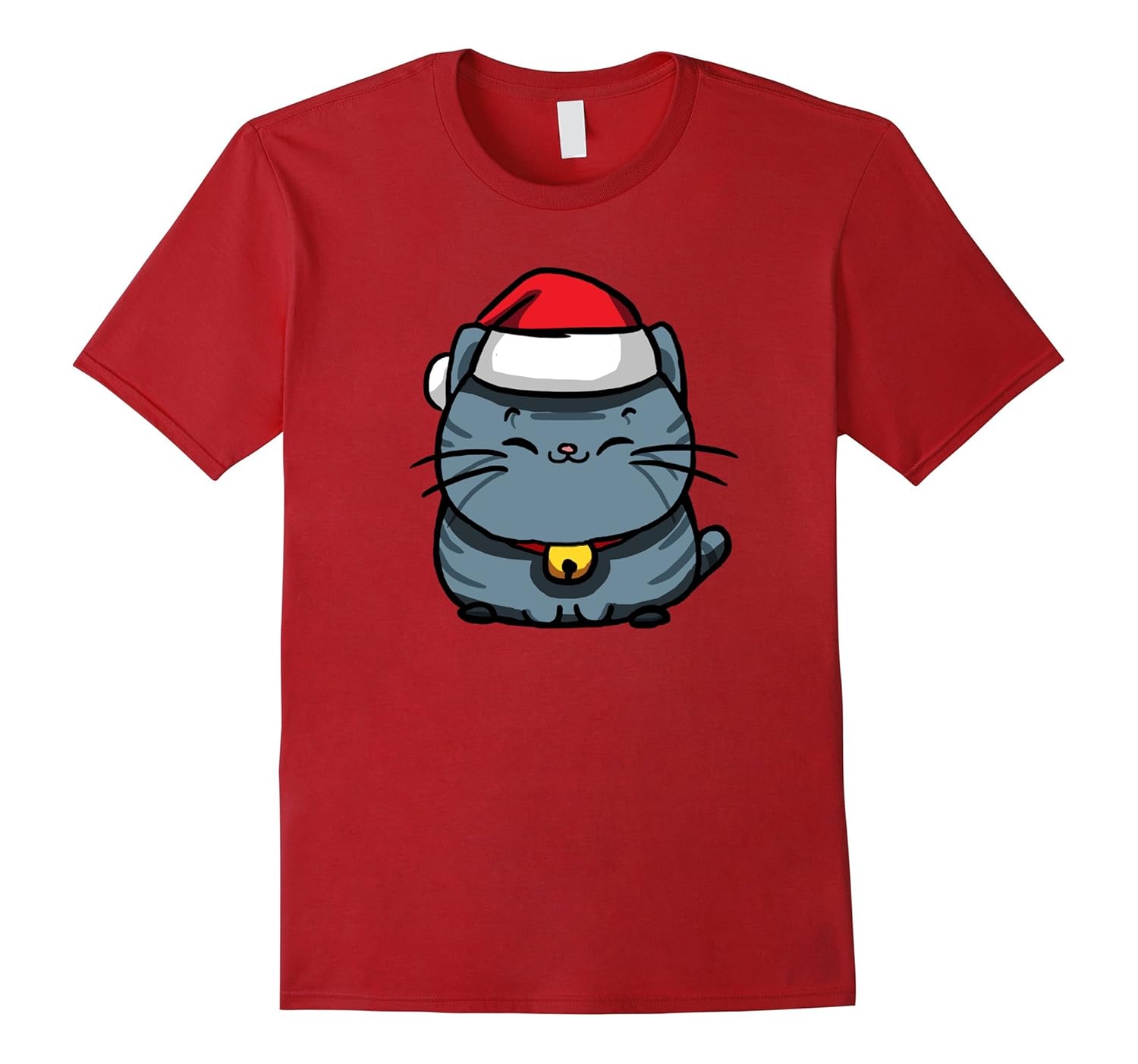 Chrismas Cat lover tshirt, Cat in Santa Hat, Cat tshirt-ANZ