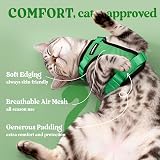 rabbitgoo Cat Harness and Lead Set XS Grass Green Adjustable Escape Proof view 4