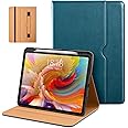 DTTO for iPad Pro 13 inch Case (M4) 2024, Premium Leather Business Folio Stand Cover with Pencil Holder - Auto Wake/Sleep and Multiple Viewing Angles, Built in Hand Strap & Pocket, New Teal