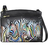 Anuschka Women’s Original Genuine Leather Hand-Painted Crossbody Organizer for Women