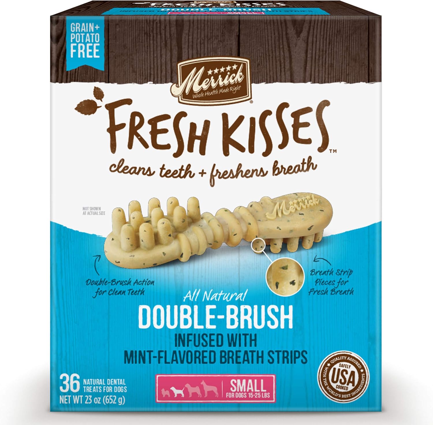 Merrick Fresh Kisses Small Oral Care Dental Dog Treats; for Dogs 15-25 lbs