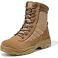 NORTIV 8 Men's Military Tactical Work Boots Side Zipper Leather Motorcycle Combat Boots Trooper(6-8 Inches)