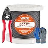 VEVOR 1/8 Black Stainless Steel Cable, 500 FT 316