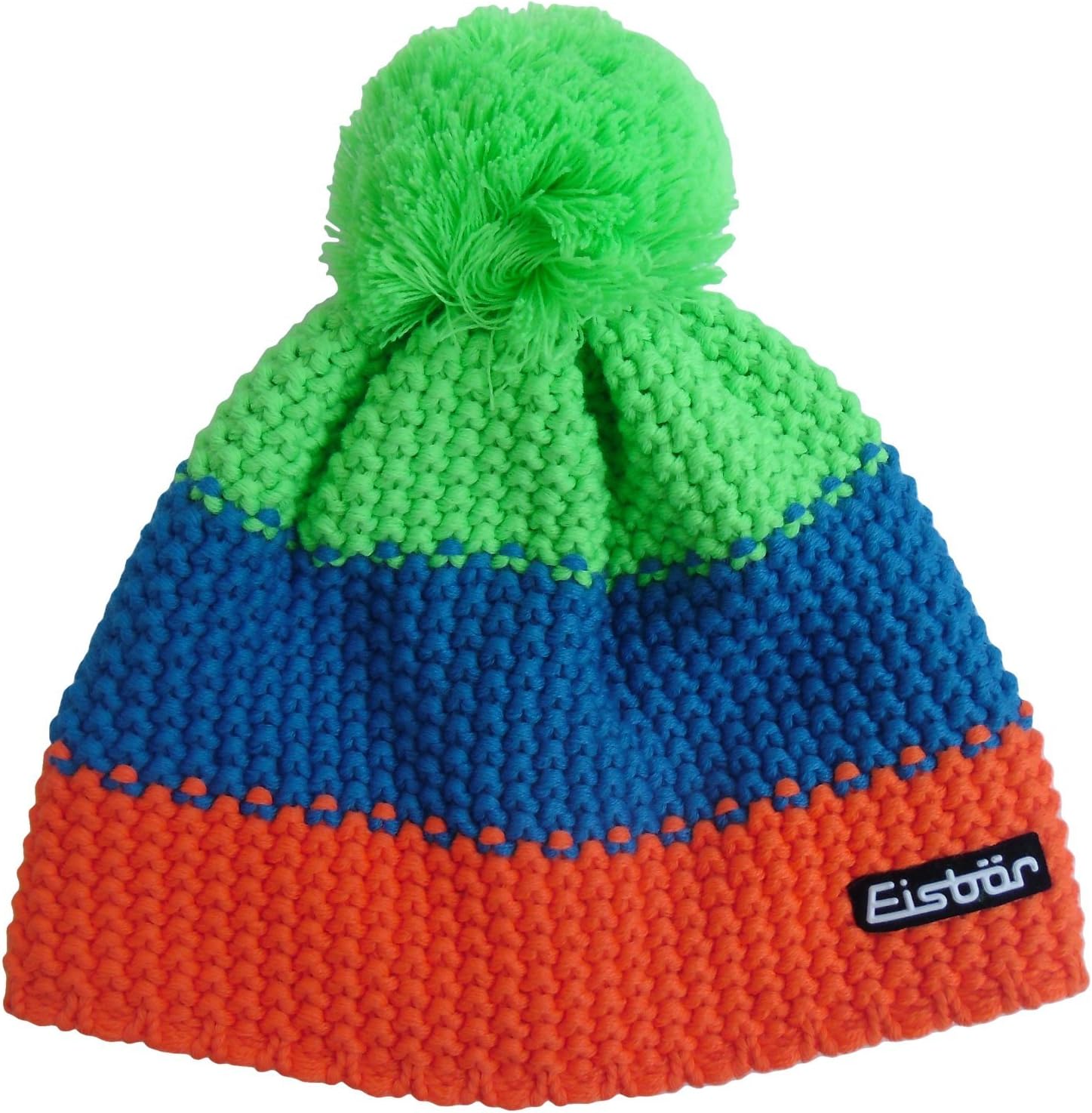 bright blue bobble hat