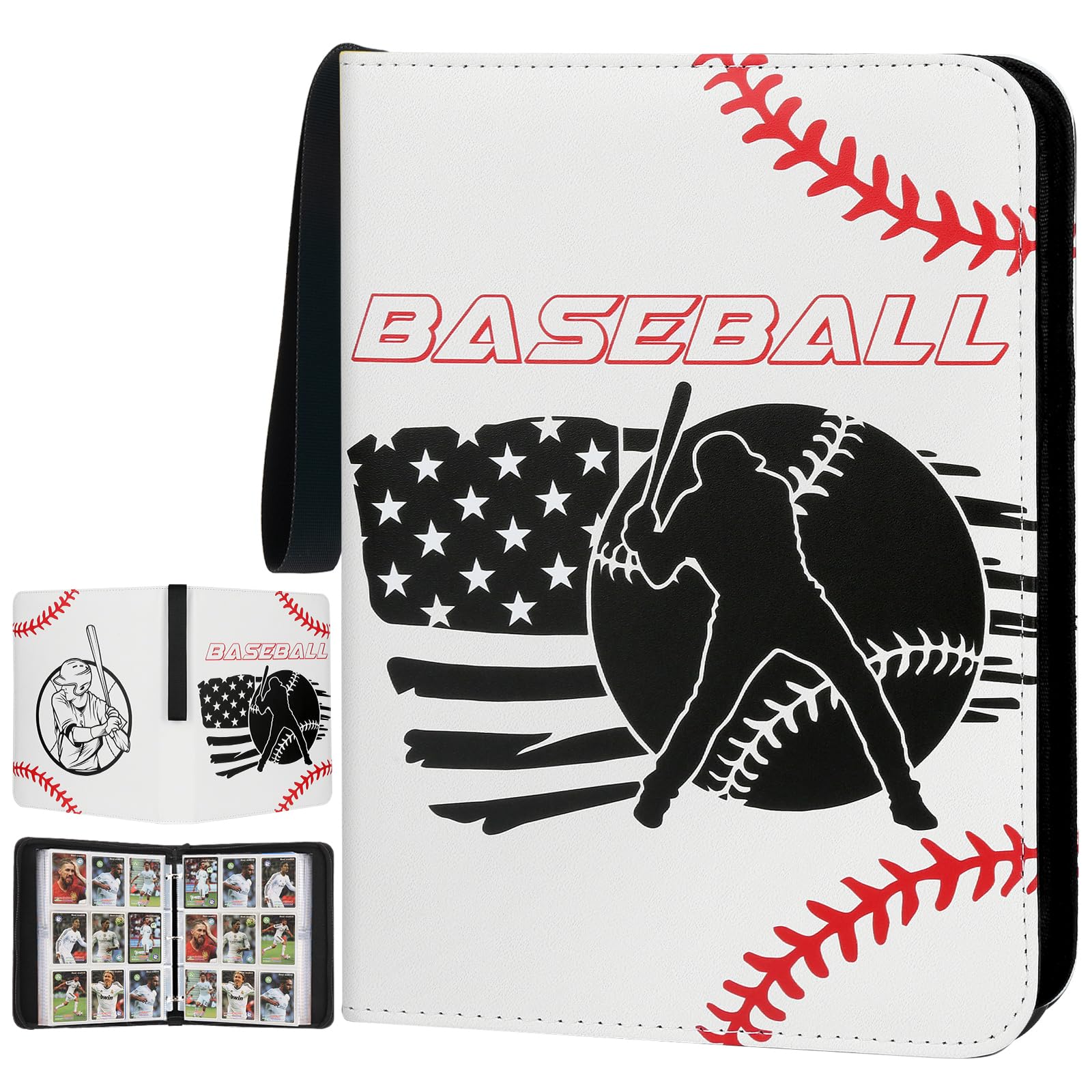 Photo 1 of Baseball Card Binder with Sleeves, 900 Pockets Trading Card Binder,9 Pocket Card Binder Holder Album Storage Organizer Case Compatible with Topps Baseball Card and other Trading Cards