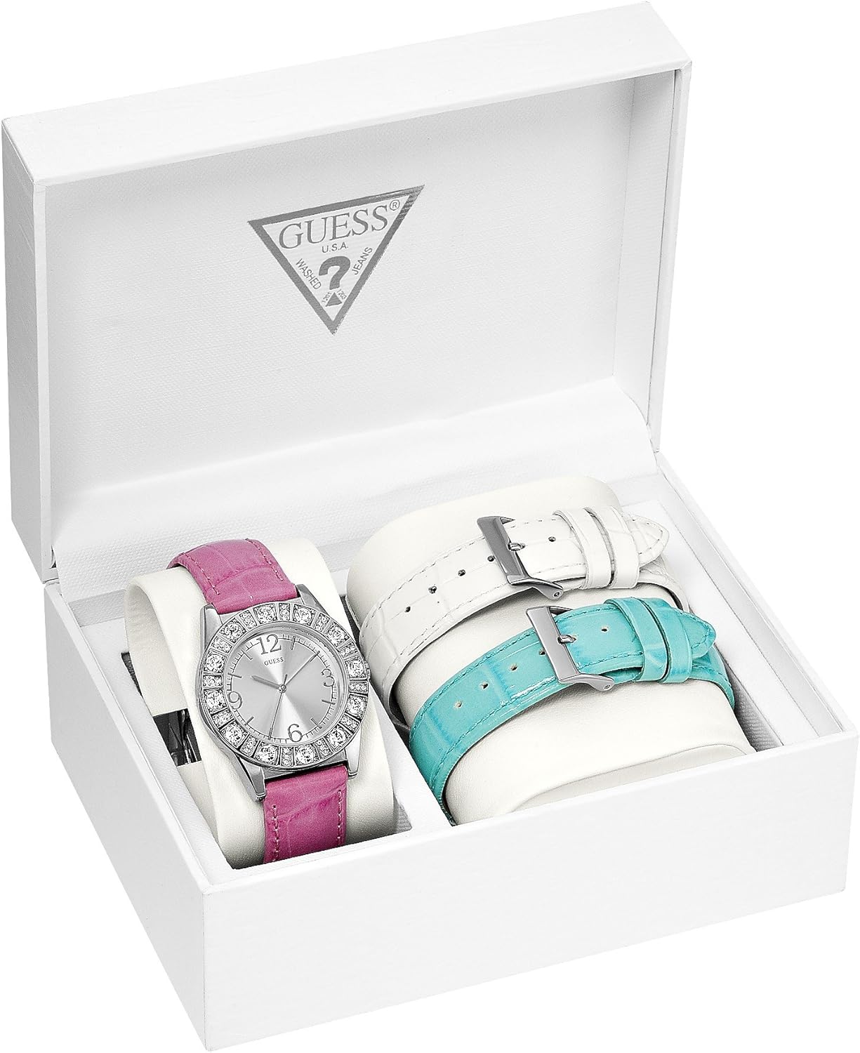 GUESS Watch, Women's Interchangeable Leather Straps Box Set