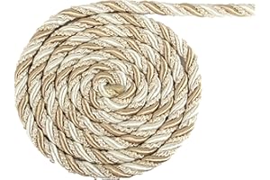 BEL AVENIR Twisted Cord, 0.43 inch 10Yards Cord Trim Basic Sewing Luxury Multicolor Handmade Crafts Nylon Cord for DIY, Home Decor, Embellishment(Beige)