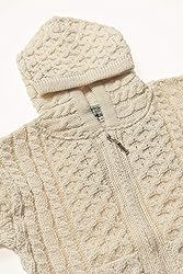 Aran Crafts Kid's Irish Cable Knitted Hooded Zip